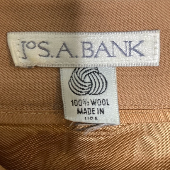 Jos A Bank Vintage 90s Wool Camel Button Down Midi Skirt S - Picture 3 of 3